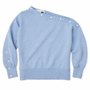 Rag & Bone Sweatshirt – XS Blue Asymmetrical Snap Neck READ